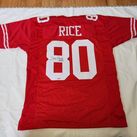 Jerry Rice signed San Francisco 49ers Custom Jersey w/COA - Picture 1 of 4